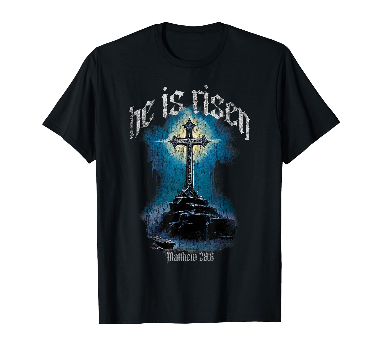 He Is Risen Cross Jesus Easter Christian Religious Men ns T-Shirt