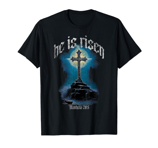 He Is Risen Cross Jesus Easter Christian Religious Men ns T-Shirt