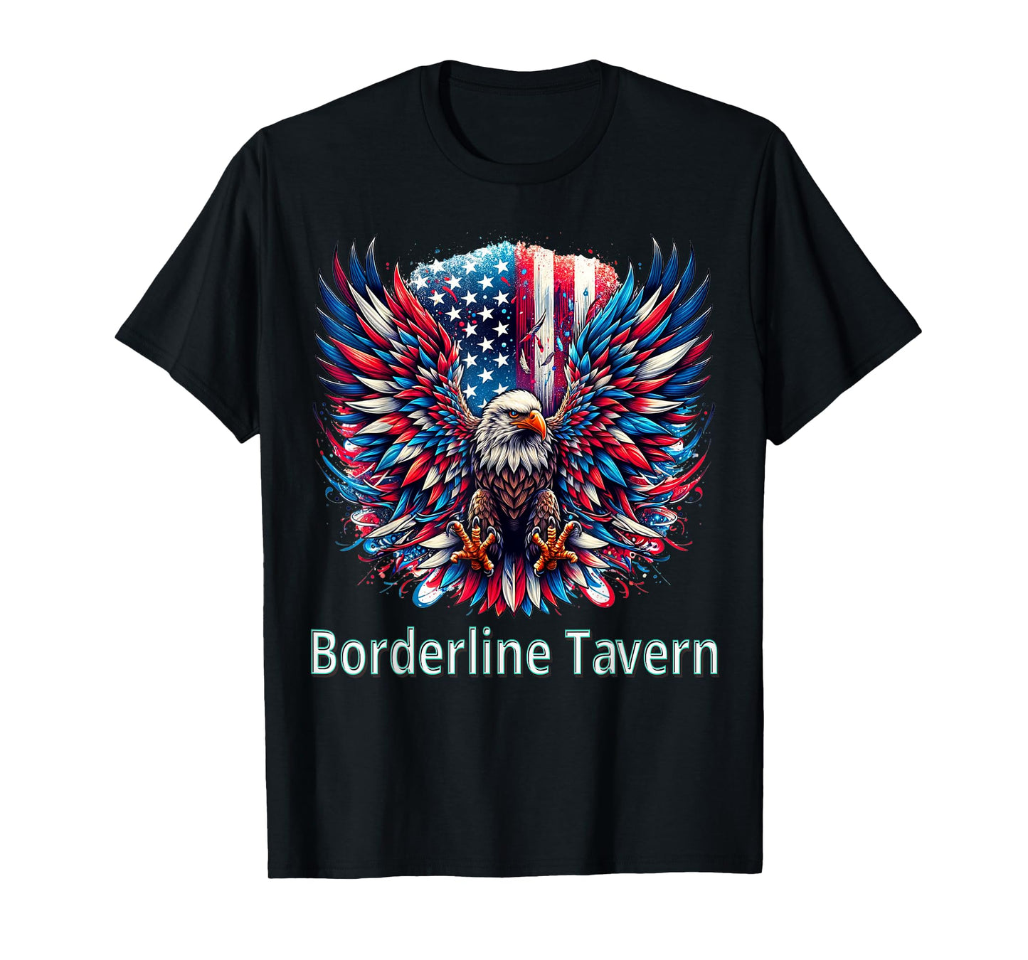 Borderline Tavern Eagle American Flag 4th of July T-Shirt