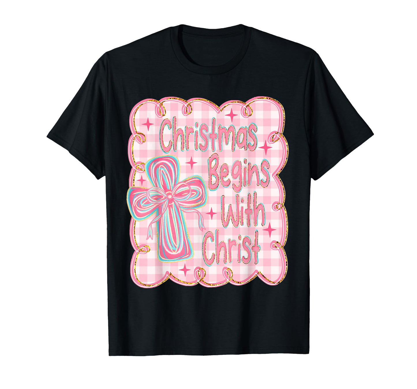 Christmas Begins with Christ Snowman Christian Religious T-Shirt