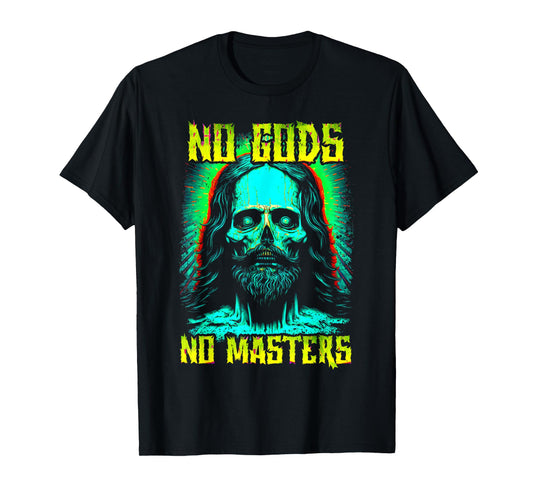 No Gods, No Masters Zombie Jesus Punk Goth Grunge Atheist T-Shirt