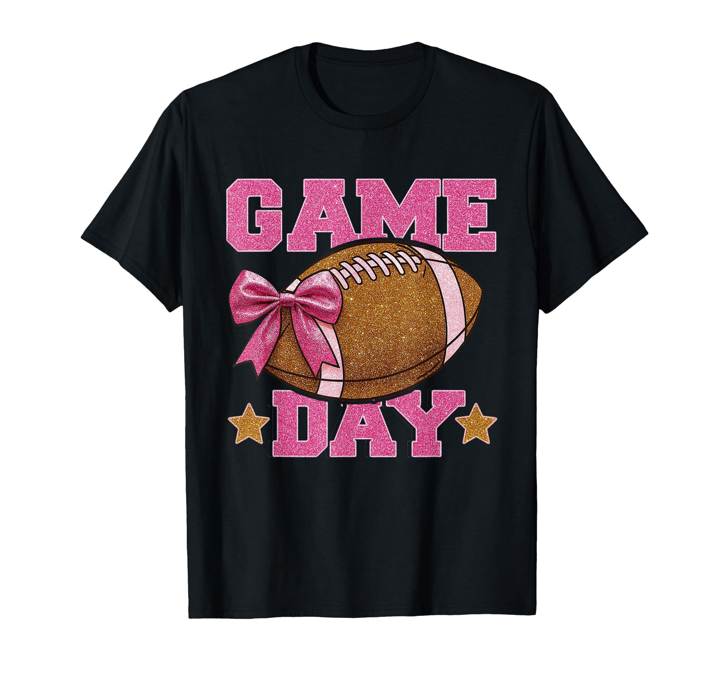 Game Day Football Season Football Mama Girl Pink Vibes T-Shirt