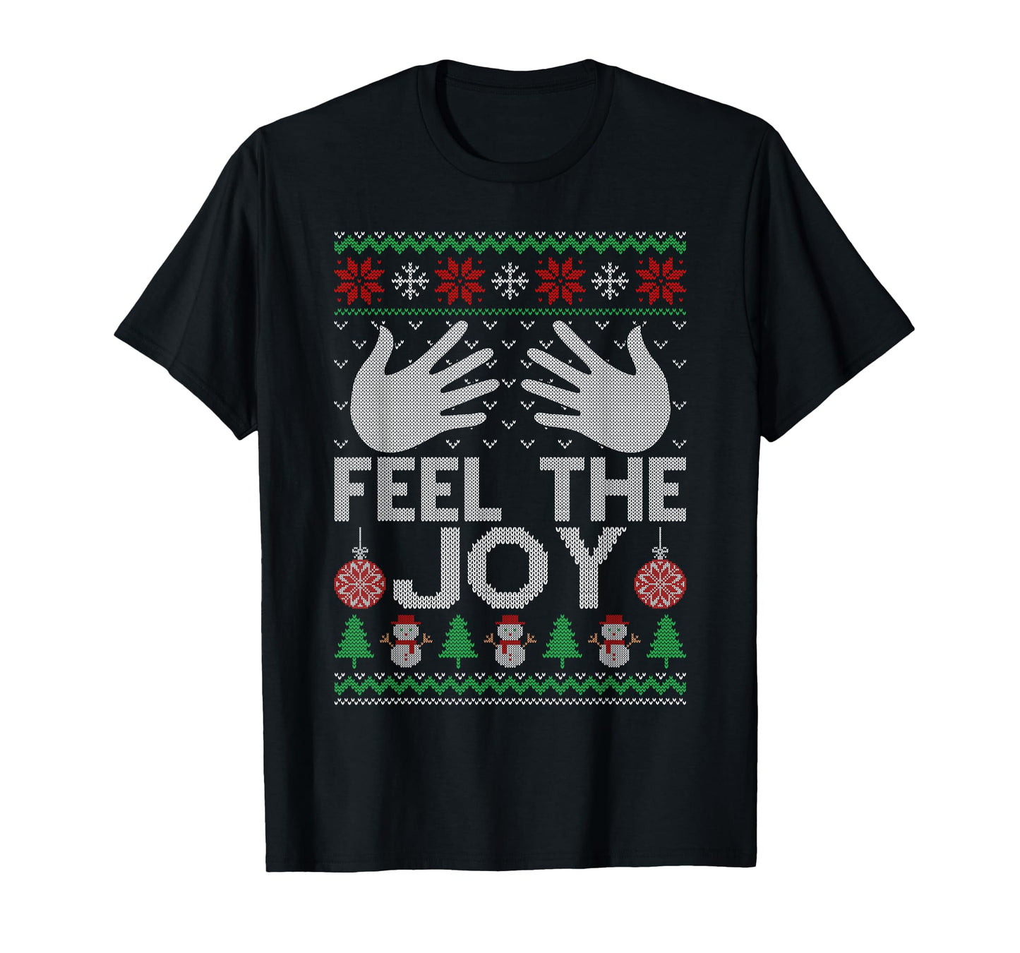 Feel The Joy Merry Christmas Matching Couples Xmas Party T-Shirt