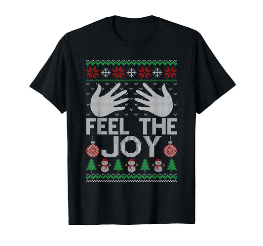 Feel The Joy Merry Christmas Matching Couples Xmas Party T-Shirt