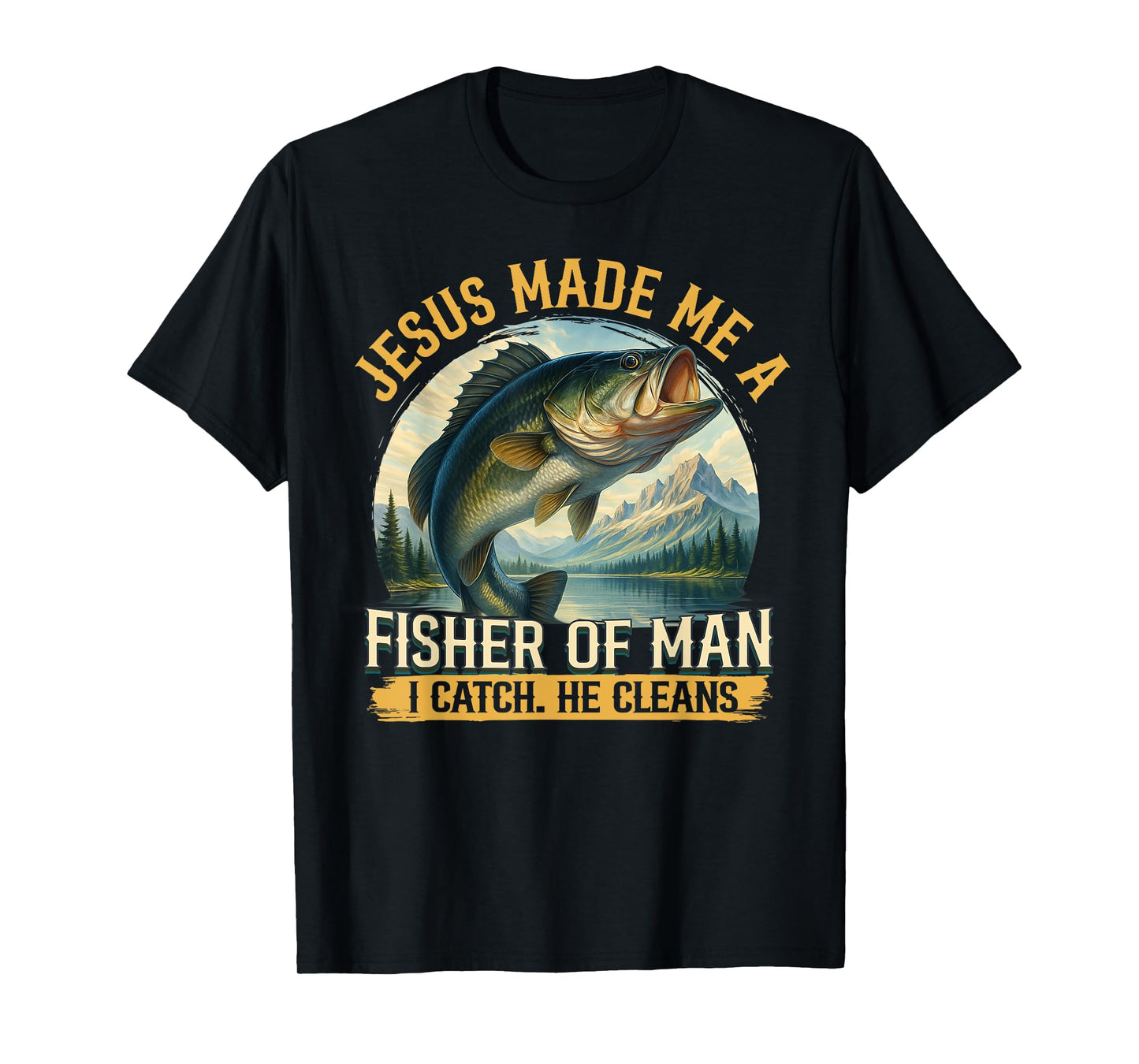 Jesus Made Me A Fisher of Men Vintage Christian Fisherman T-Shirt