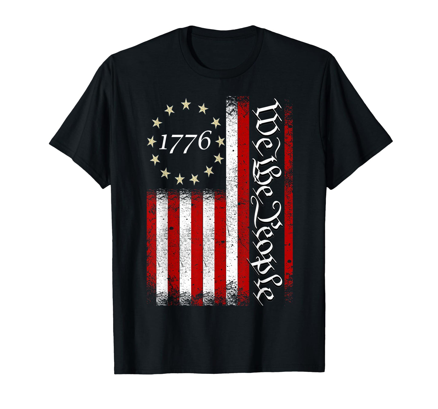 Vintage Old American Flag Patriotic 1776 We The People USA T-Shirt