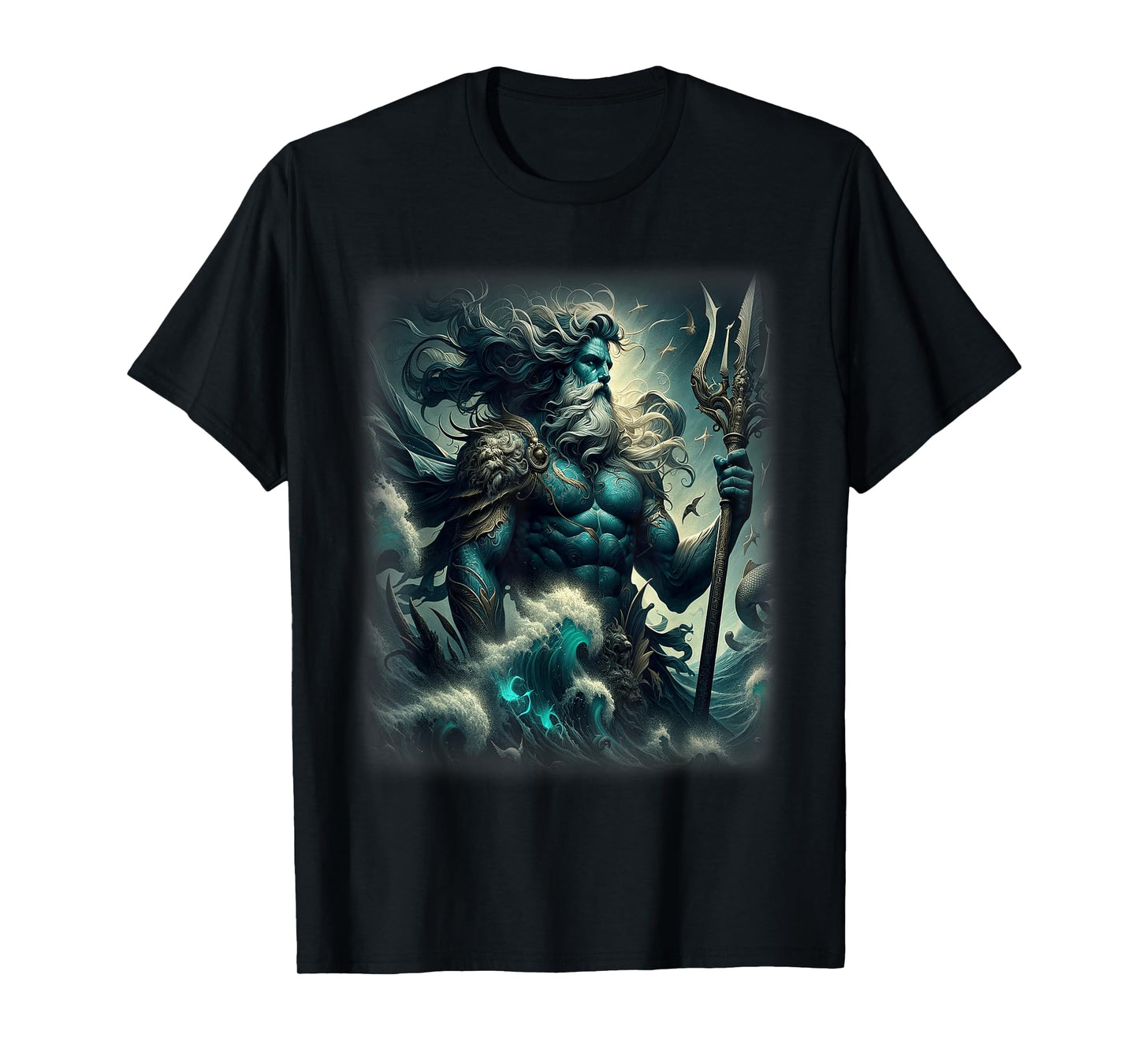 Poseidon Trident Shirt Lord of the Sea Ancient Greek God Art T-Shirt