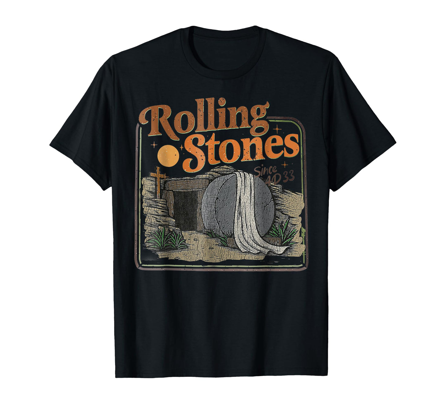 The Stone Was Rolled Away He Is Alive Retro Christian Easter T-Shirt