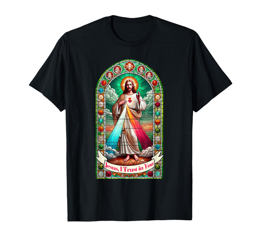 Jesus I Trust In You Faith Divine Mercy Graphic Catholic T-Shirt