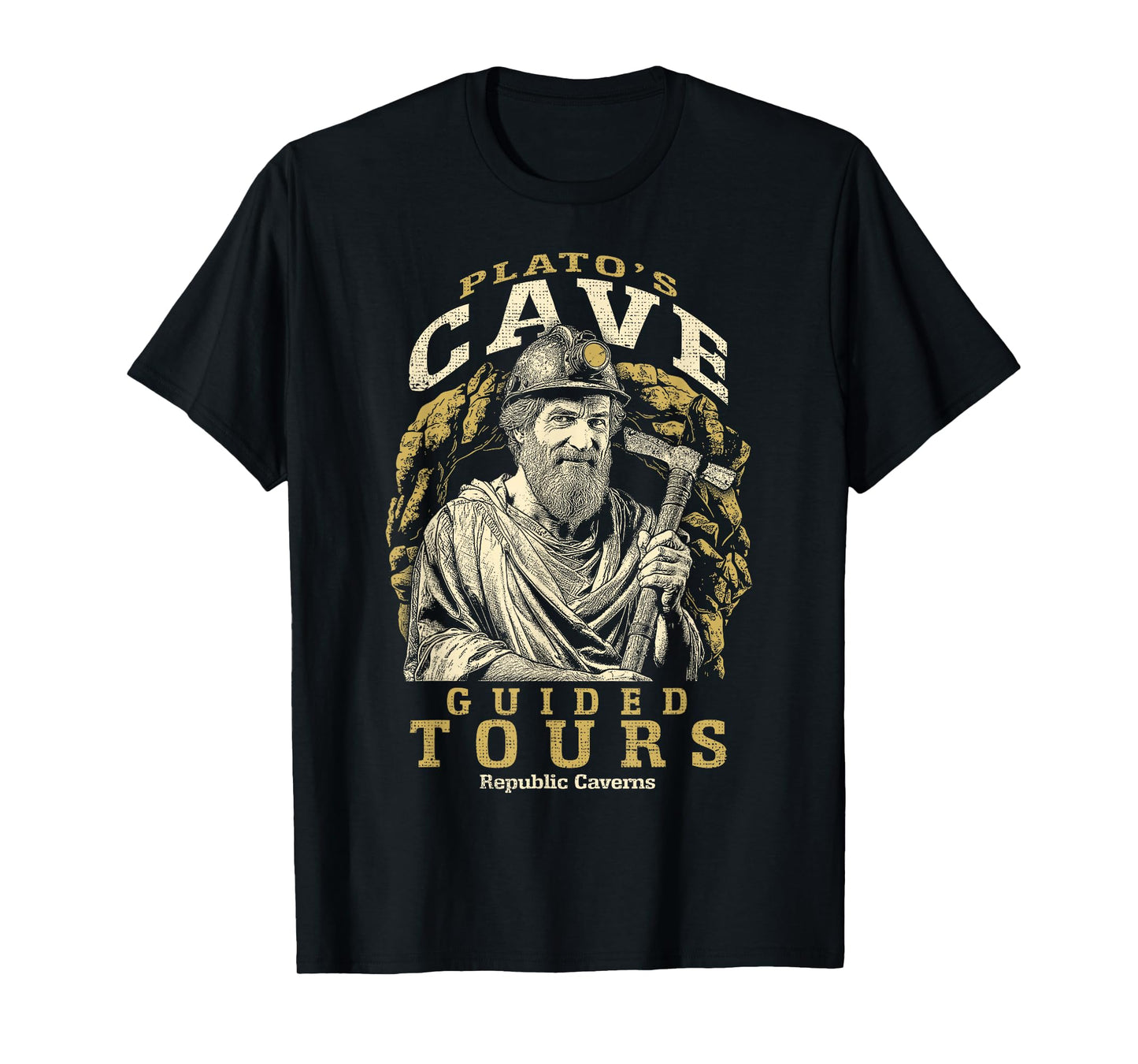 Plato's Cave Funny Philosophy Guided Tours Philosopher T-Shirt
