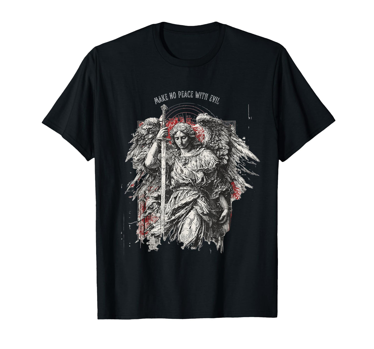 Archangel Michael Make no Peace with Evil | Gothic Christian T-Shirt