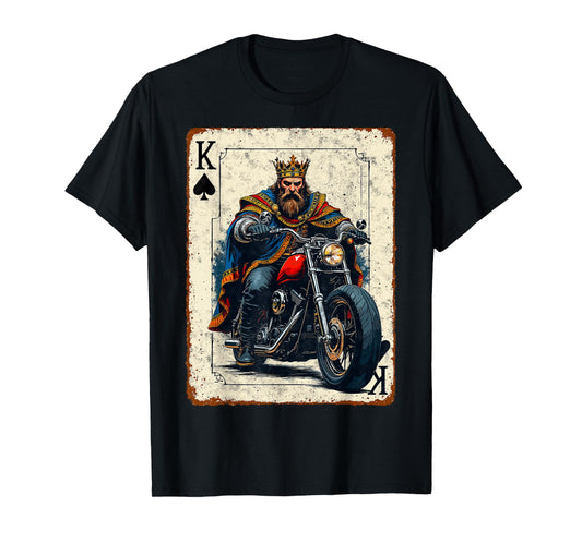 Playing Cards King Vintage Biker Motorcycling Riding Lover T-Shirt