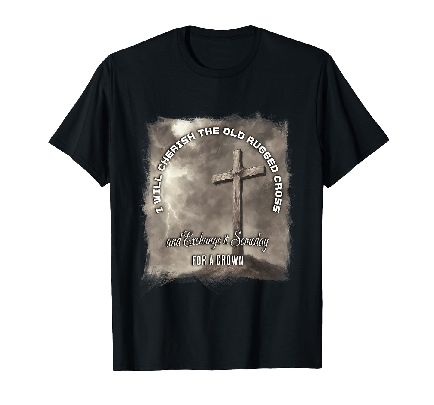 Christian Graphics, The Old Rugged Cross On A Hill T-Shirt