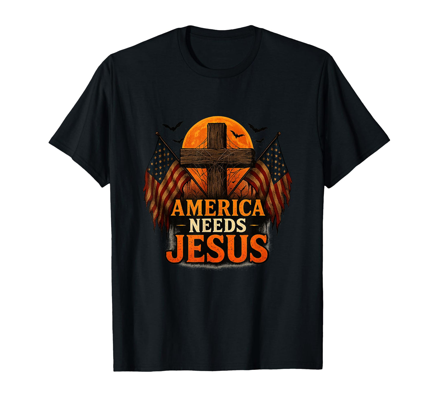 America Needs Jesus Patriotic Christians Funny Halloween T-Shirt