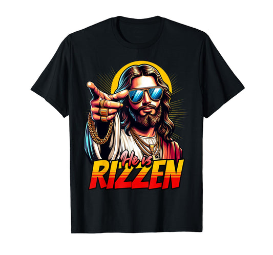 He is Rizzin' Jesus Cool Easter Meme T-Shirt