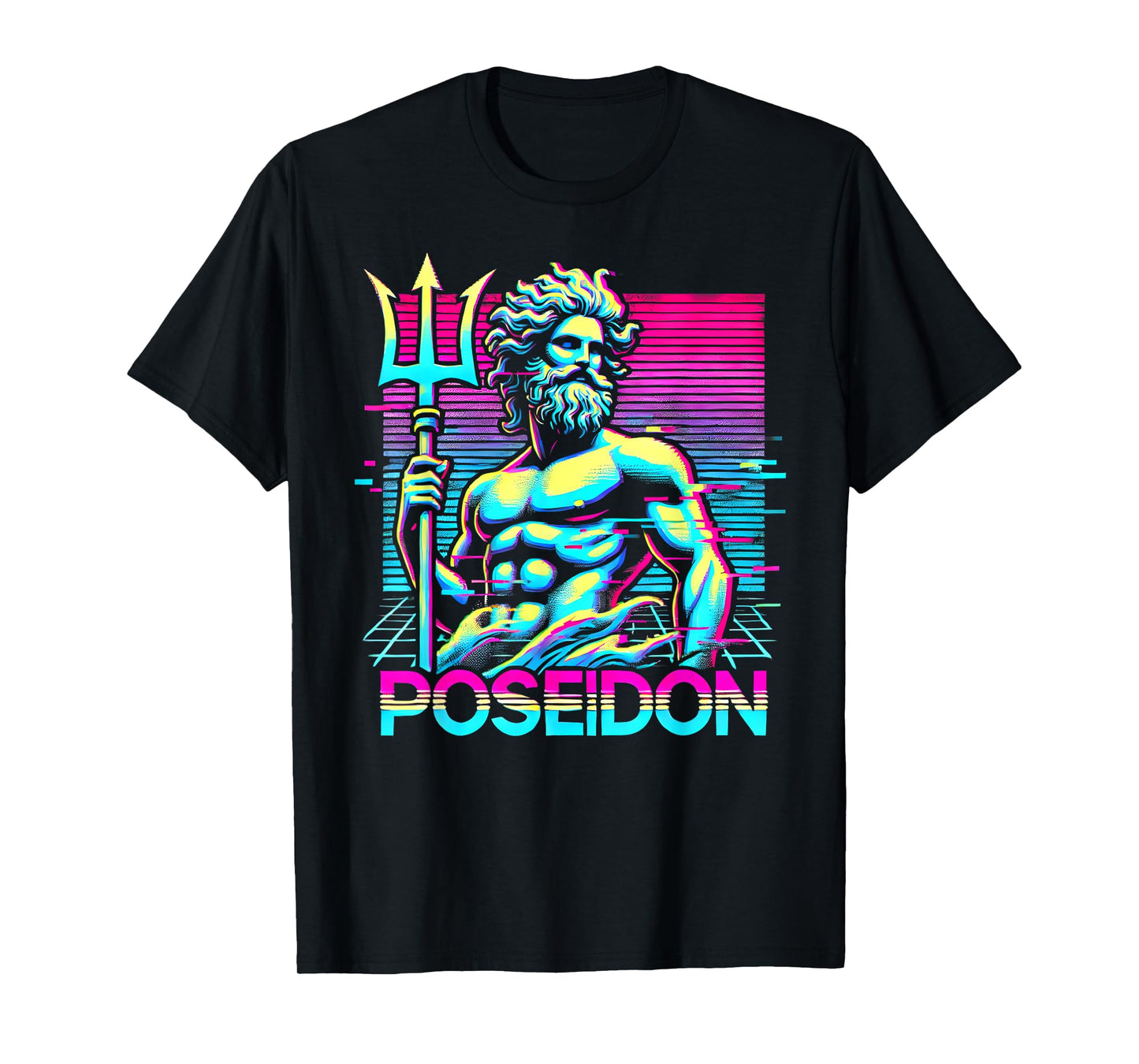 Poseidon Greek Mythology Ancient Greece Vaporwave style T-Shirt