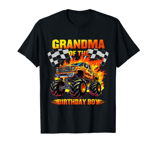 Grandma Of The Birthday Boy Monster Truck Family Matching T-Shirt