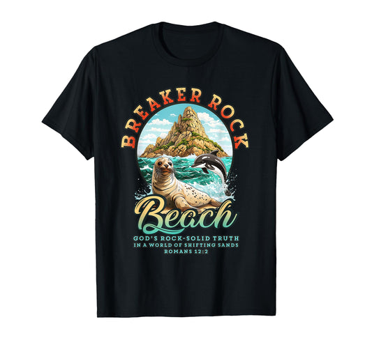 Breaker Rock a Beach Christian God's Rock Solid Truth VBS T-Shirt