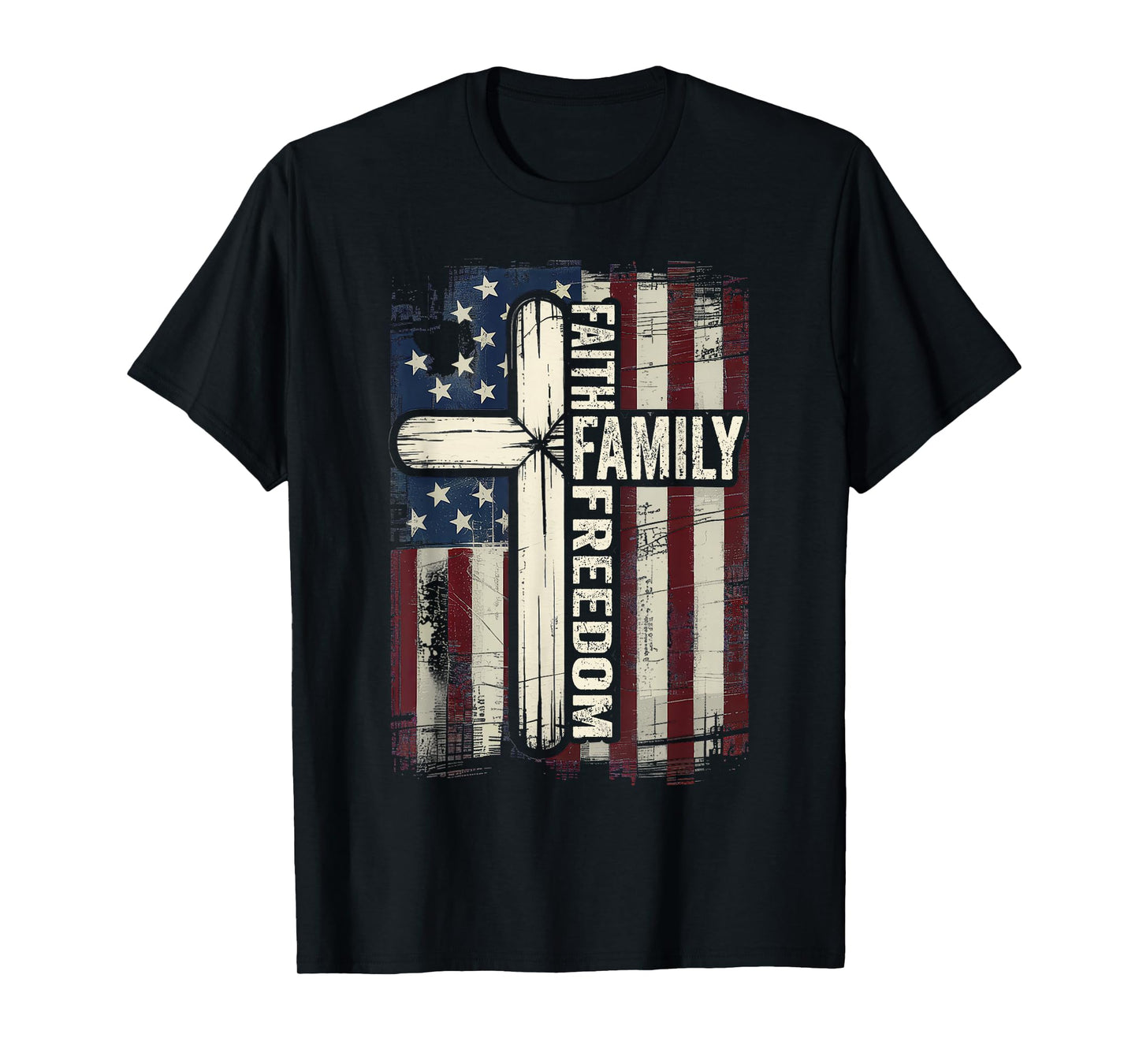 Faith Family Freedom USA Flag T-Shirt