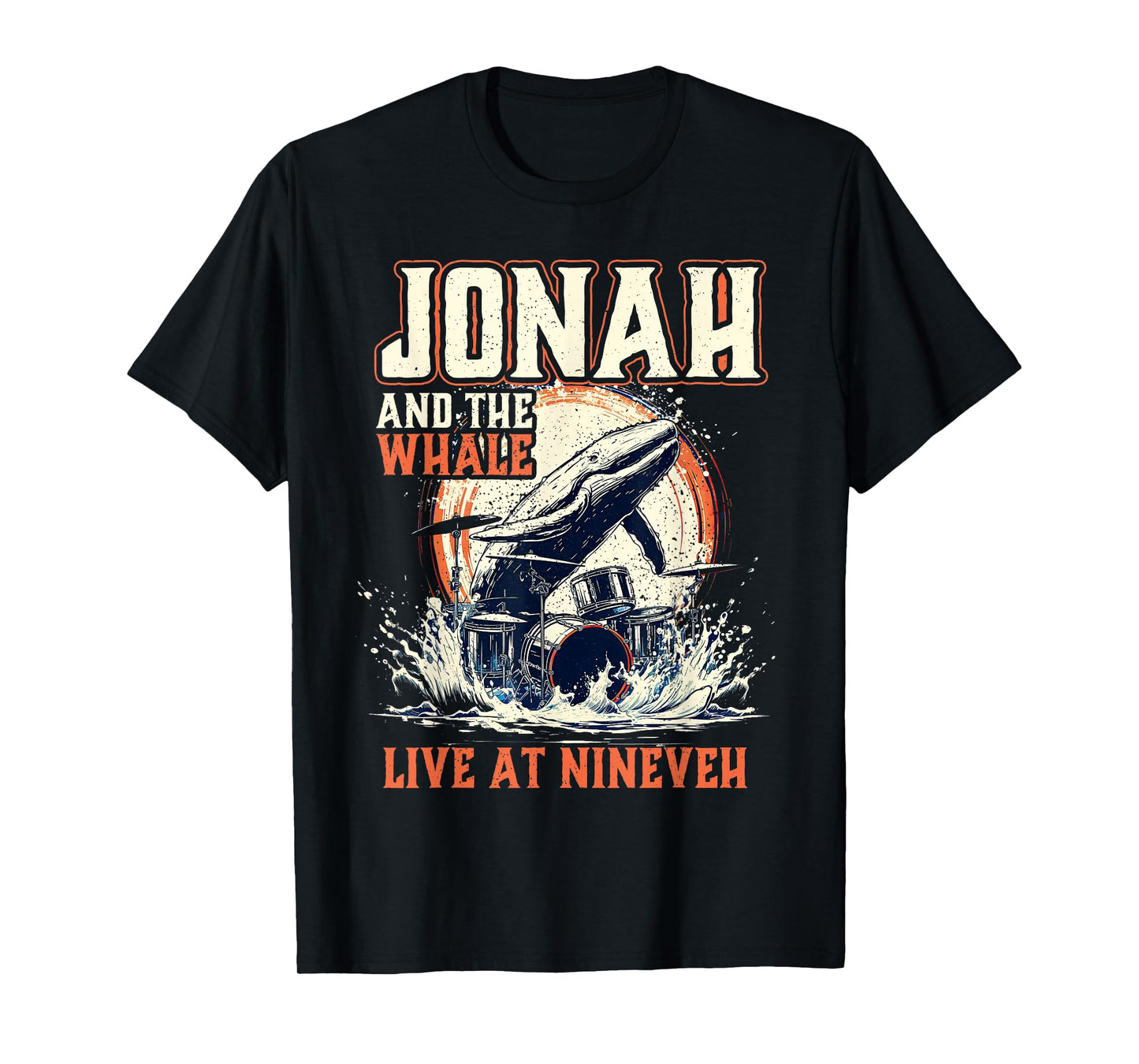 Christian Rock Shirt for Men Jonah and Whales Vintage Funny T-Shirt