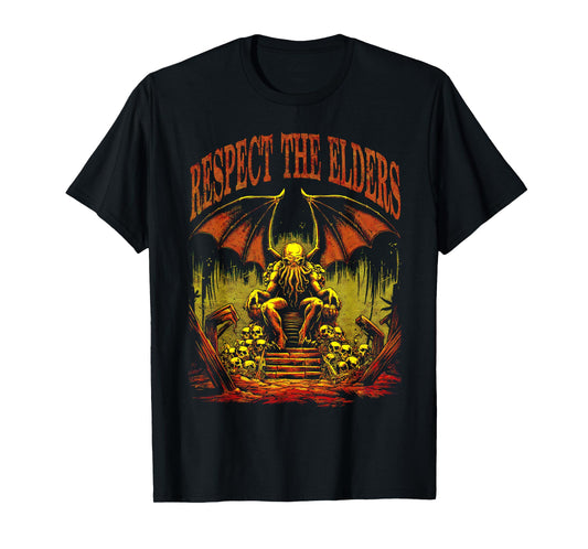Cthulhu, Respect The Elders Gothic Daemonic Horror Cthulhu T-Shirt
