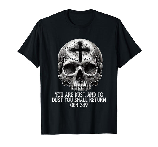 Memento Mori Catholic Crucifix Traditional Latin Mass Skull T-Shirt