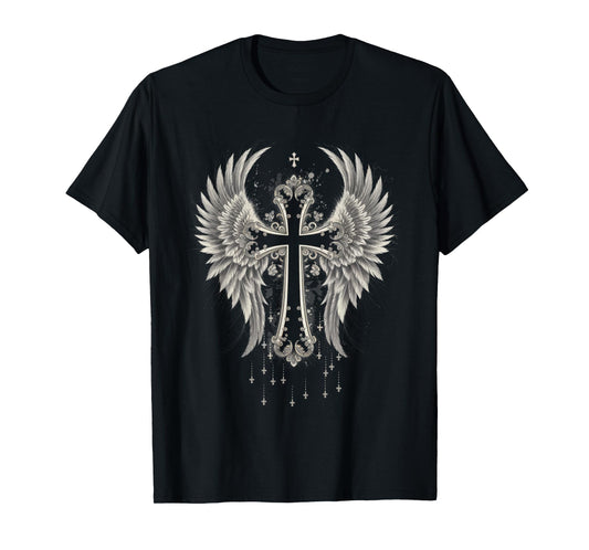 Jesus Cross Christian Angelic Wings T-Shirt