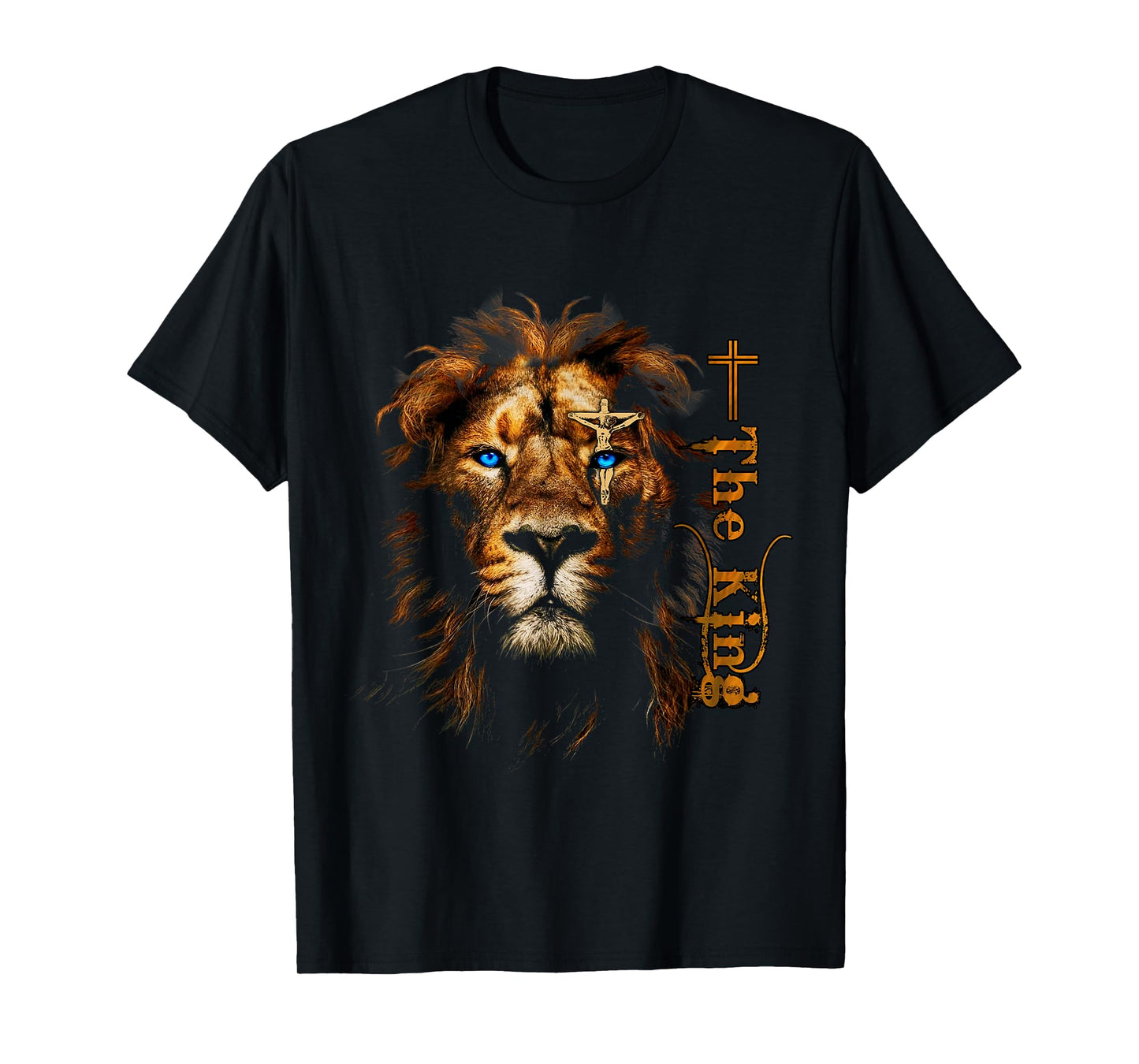 Jesus Christ Lion Art With Cross One Eye The King Savior T-Shirt