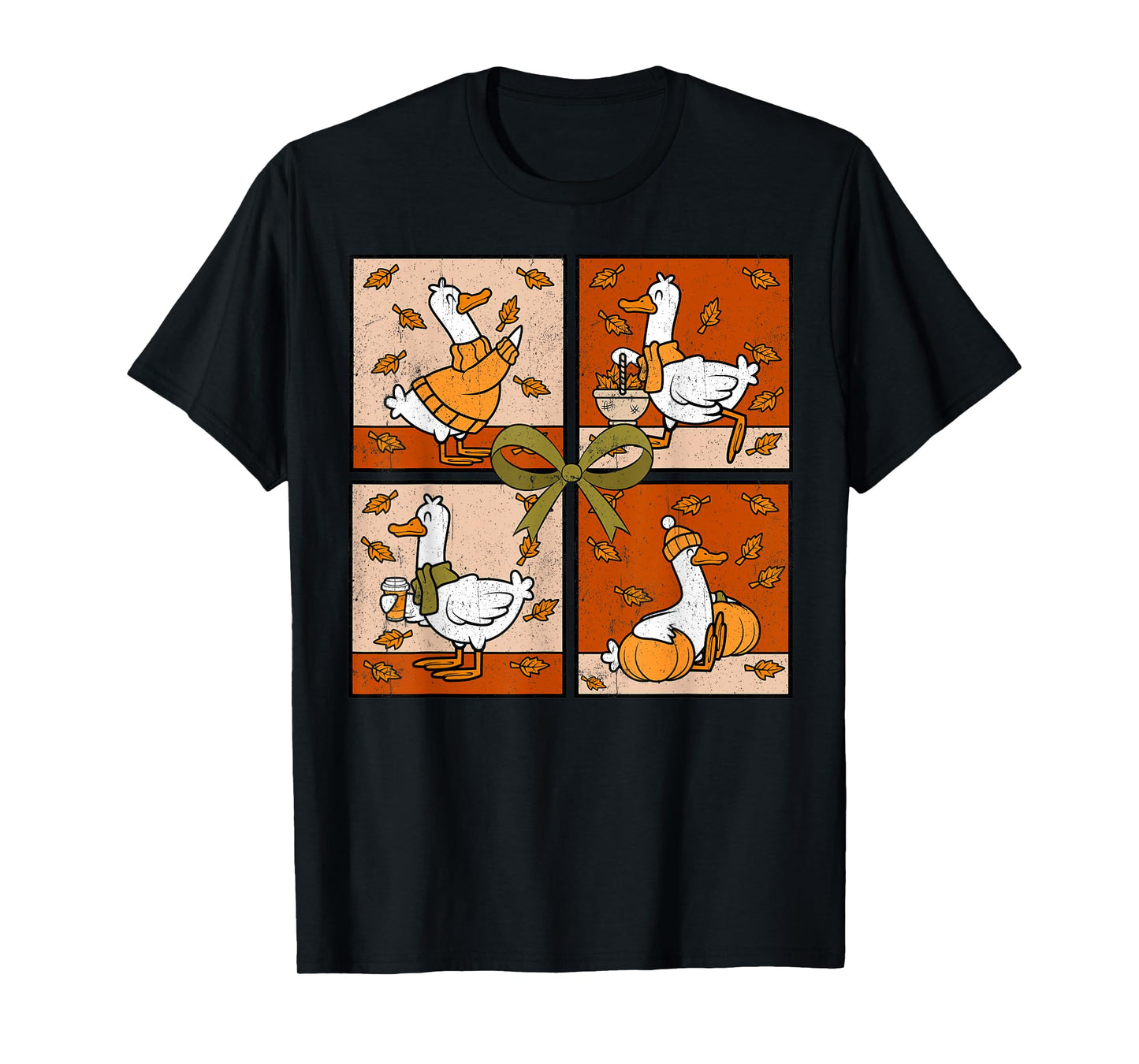 Silly Cozy Goose Fall Pumpkin Spice Autumn Thanksgiving T-Shirt