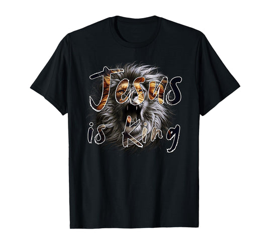 Jesus is King, The Lion of Judah Striking Christian Graphic T-Shirt