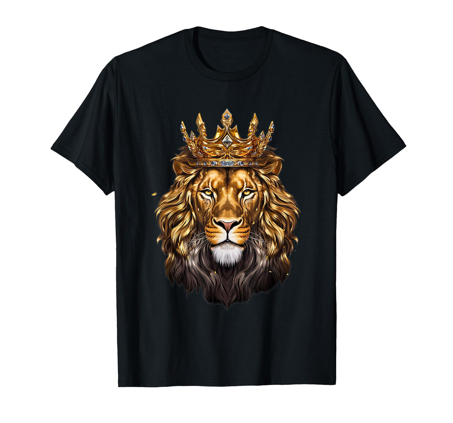 Lion Head Golden Crowned Biblical Lion of Judah T-Shirt