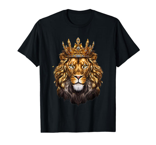 Lion Head Golden Crowned Biblical Lion of Judah T-Shirt