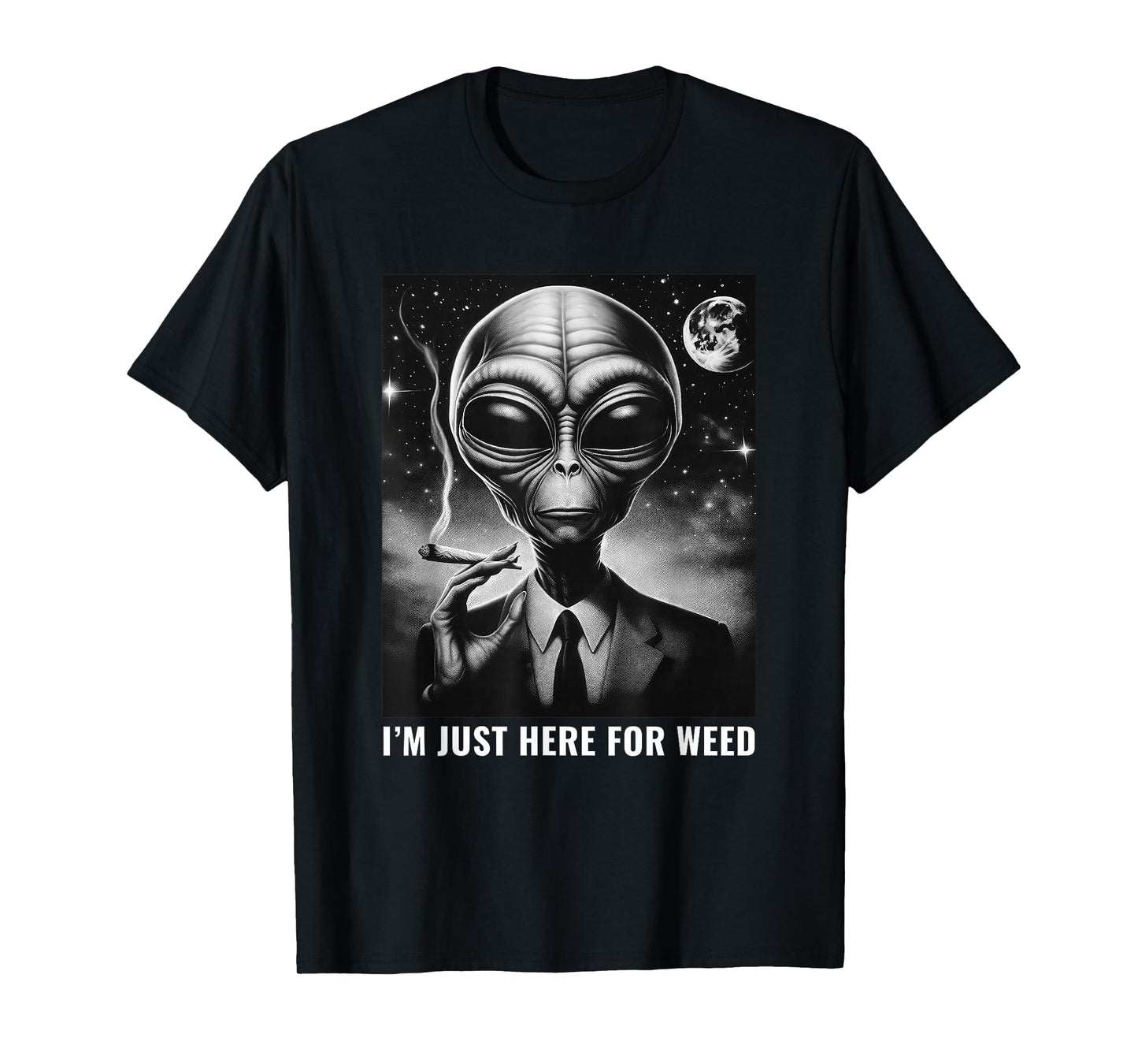 Weed Stoner Funny Alien 420 Joint Marijuana Cannabis T-Shirt