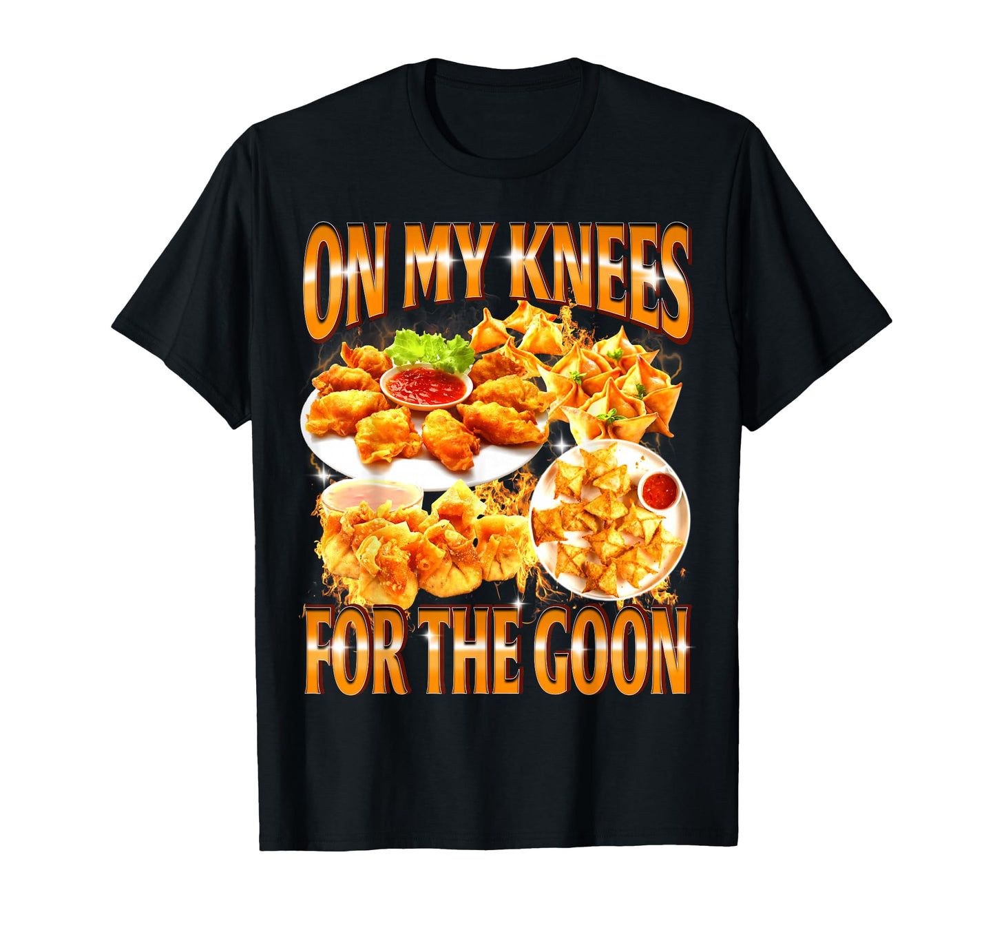 On My Knees for The Goon Bootleg Food Crab Rangoon Meme T-Shirt