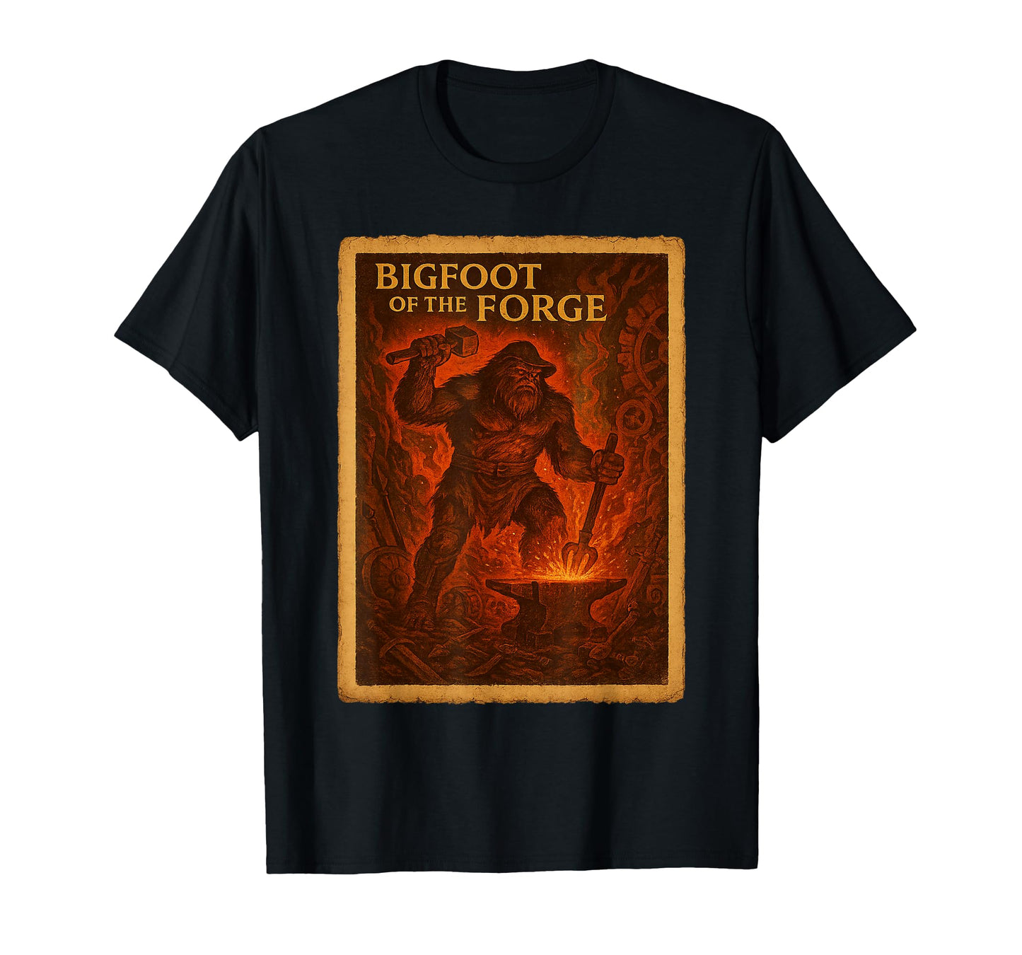 Sasquatch Hephaestus | Forge God Bigfoot T-Shirt