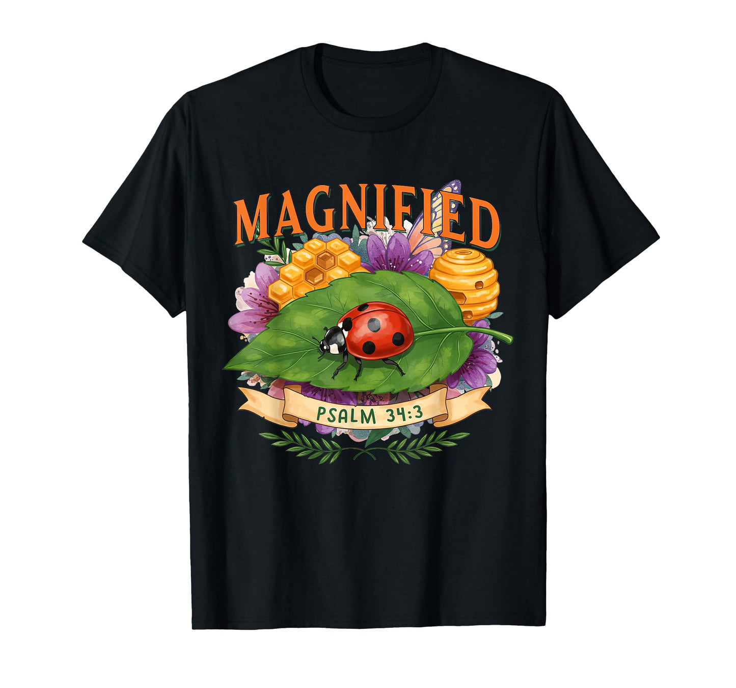Magnified Christian Bible Verse Summer Vibes Religious Faith T-Shirt