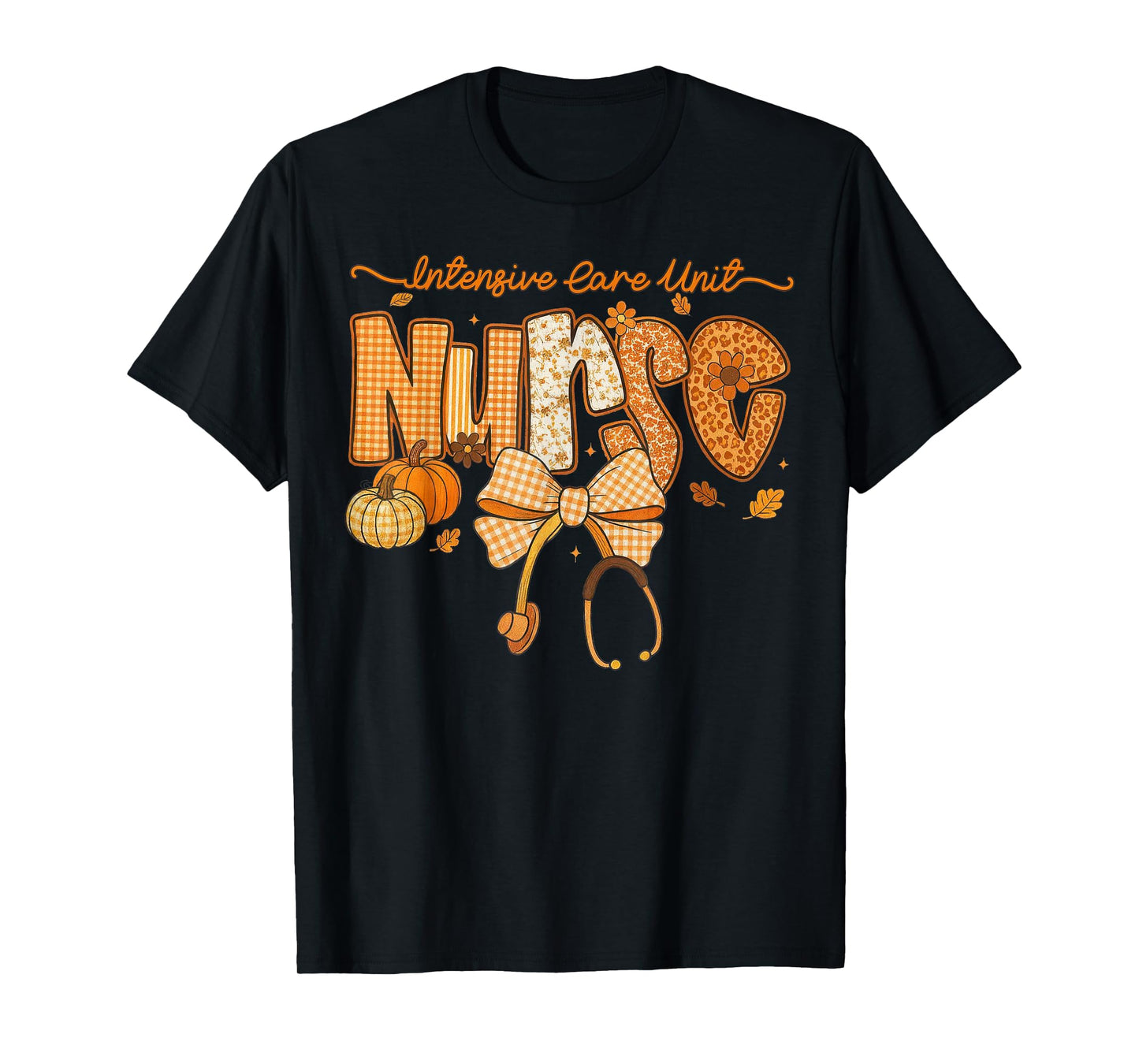 Thankful NICU Nurse Fall Thanksgiving Stethoscope Coquette T-Shirt