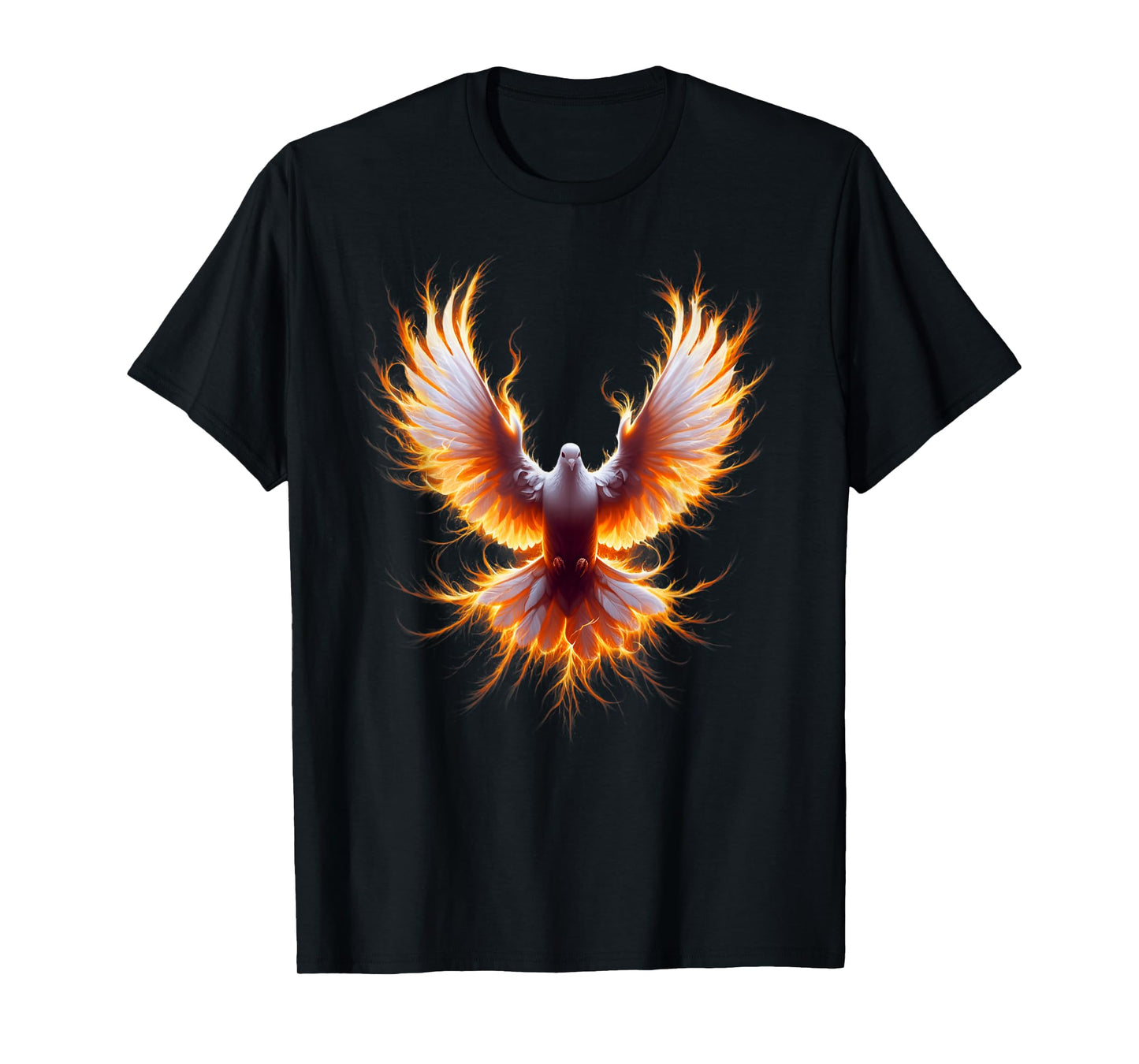Flaming dove Holy Spirit Pentecost Christian faith tee T-Shirt