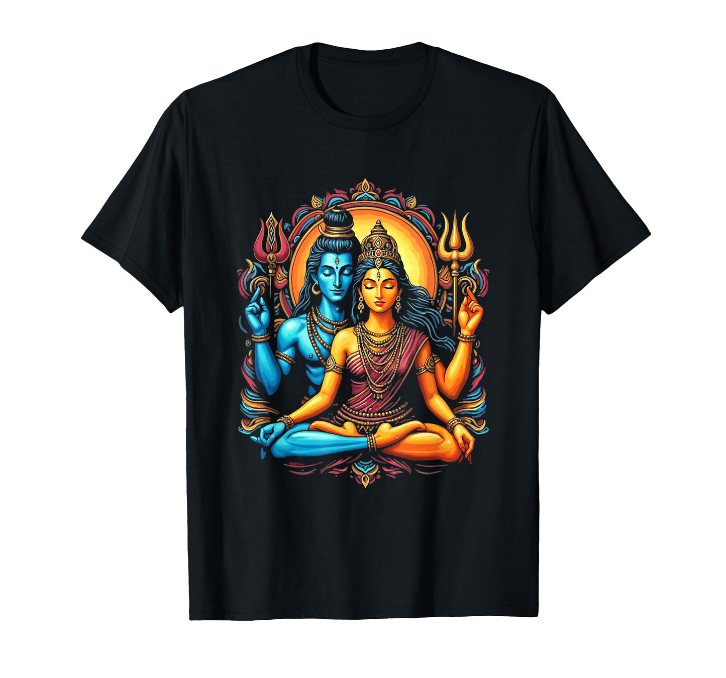 Lord Shiva Durga Hindu God Mahadeva Goddess Parvati T-Shirt