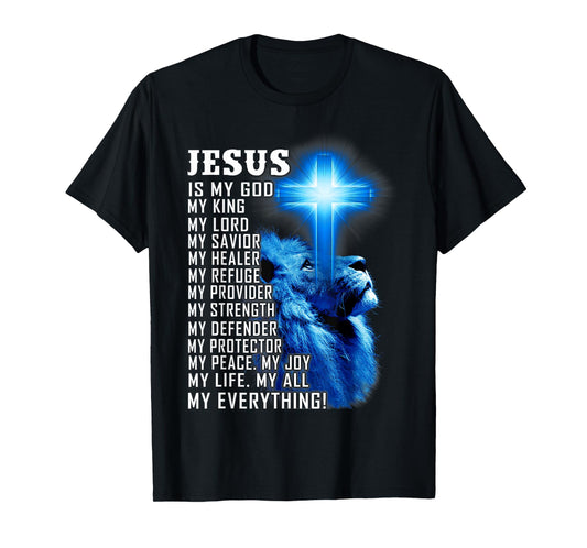 Jesus Is My God King Lord Savior Lion Christian Religious T-Shirt