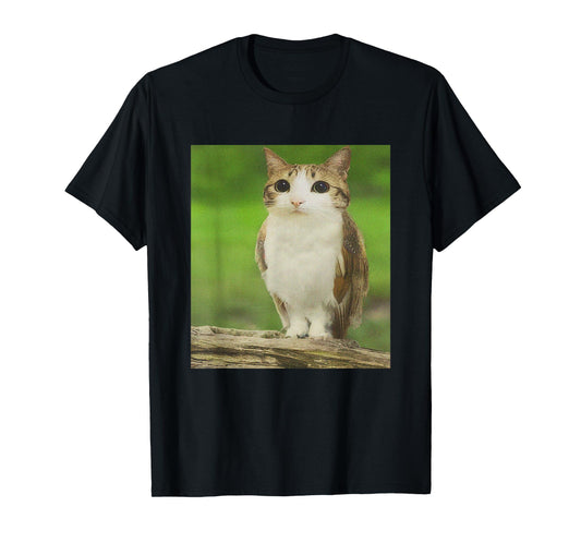 Meowl Cat Owl Funny Cursed Internet Trendy Meme T-Shirt