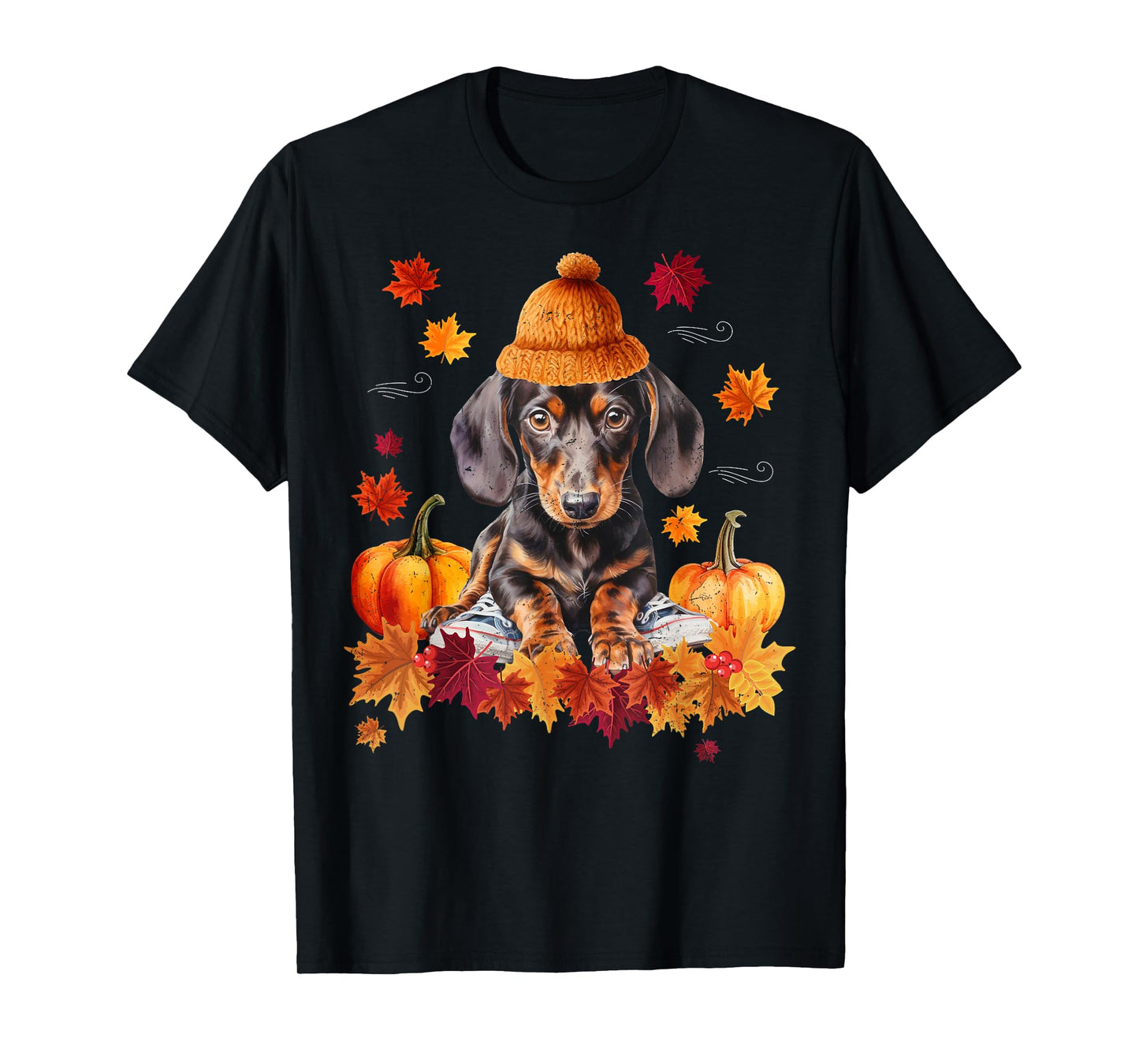Dachshund Hello Autumn Leaf Fall For Dog Lover Men Women Girls Kids T-Shirt