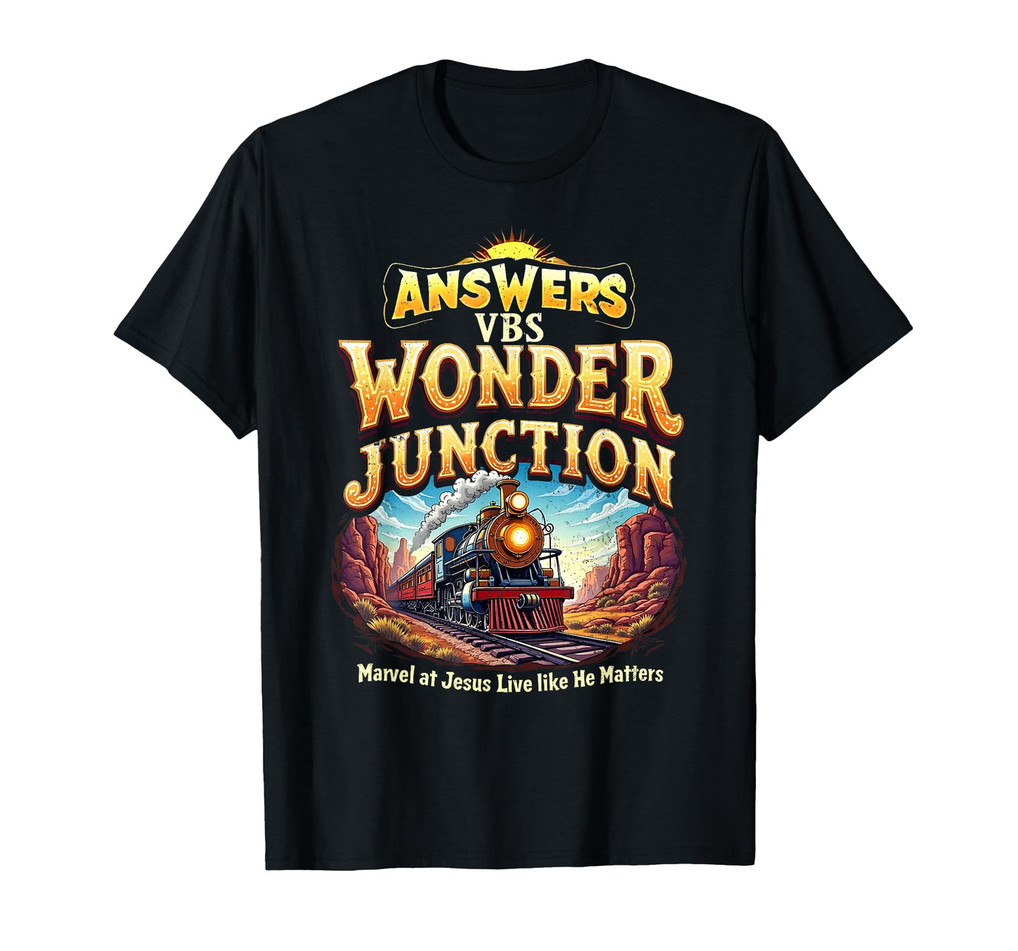 Vintage Wonder Junction VBS Train Theme Christian Apparel T-Shirt