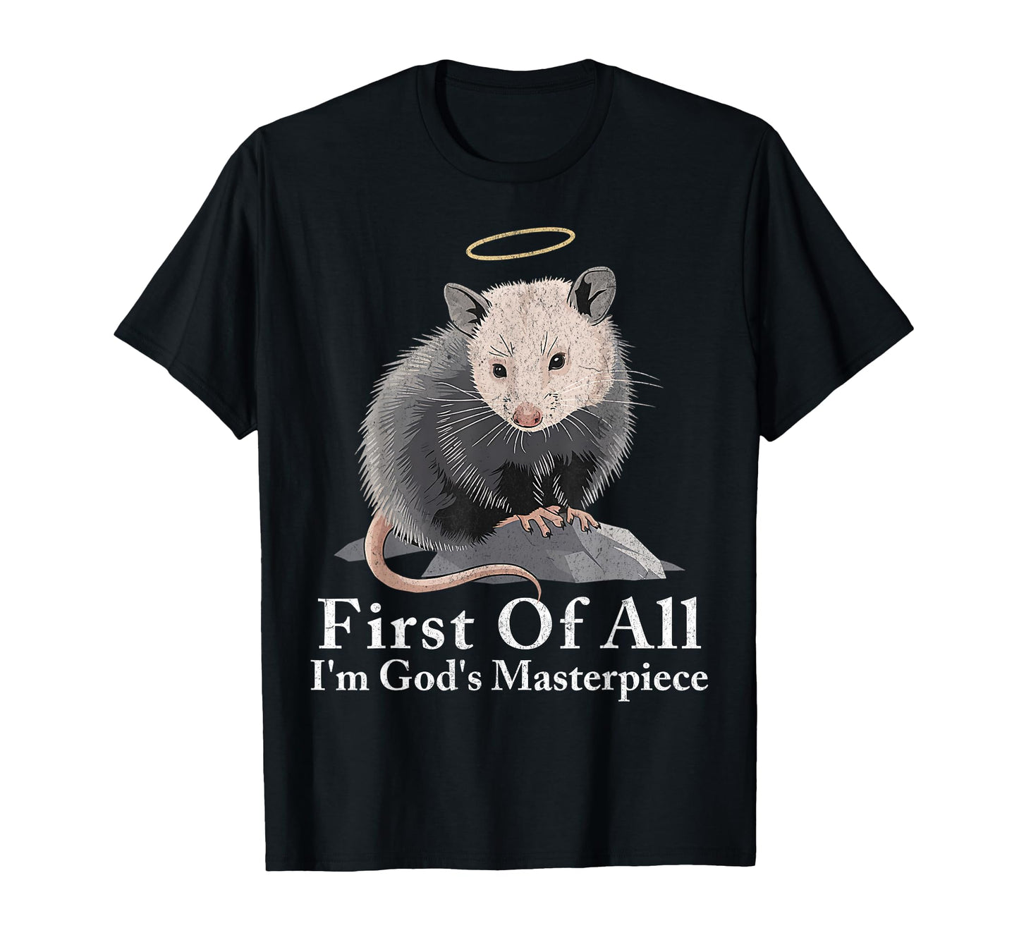 First Of All I'm God's Masterpiece Funny Opossum Possum T-Shirt
