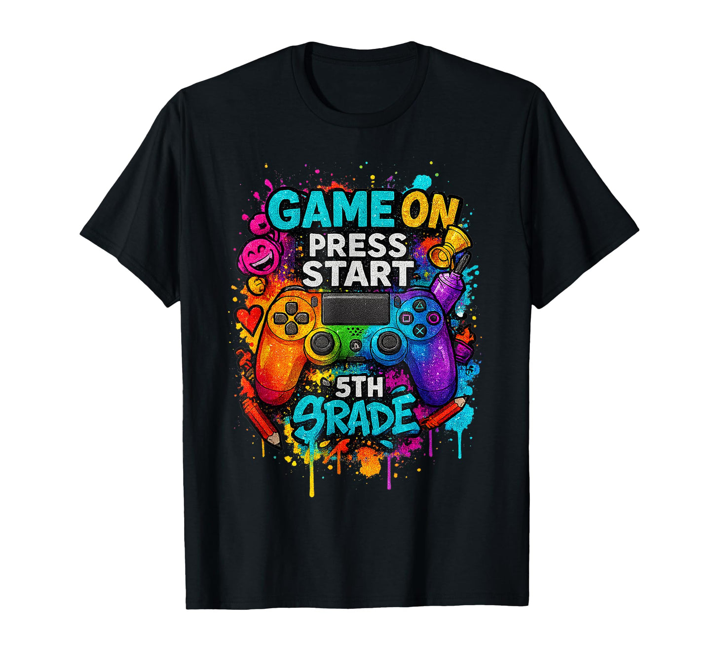Game On 5th Grade Gamer Boys Kids Back To School First Day T-Shirt