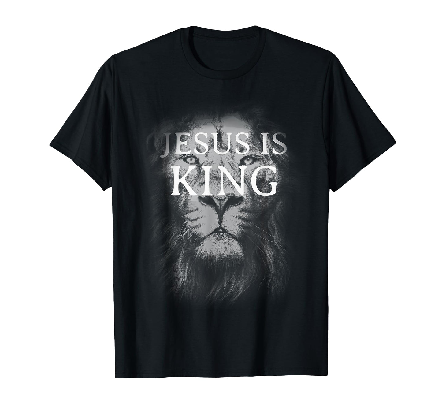 Christian Jesus is King Lion Design Faded Distressed Vintage T-Shirt