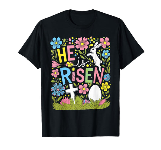He Is Risen Easter Cross Coquette Jesus Christian Religious T-Shirt