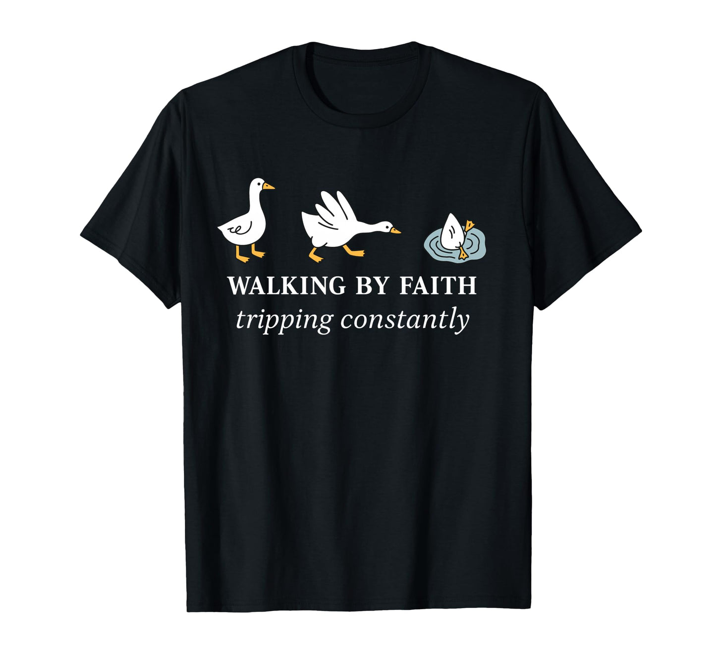 Christian Goose Walking by Faith Tripping Constantly Bible Long Sleeve T-Shirt