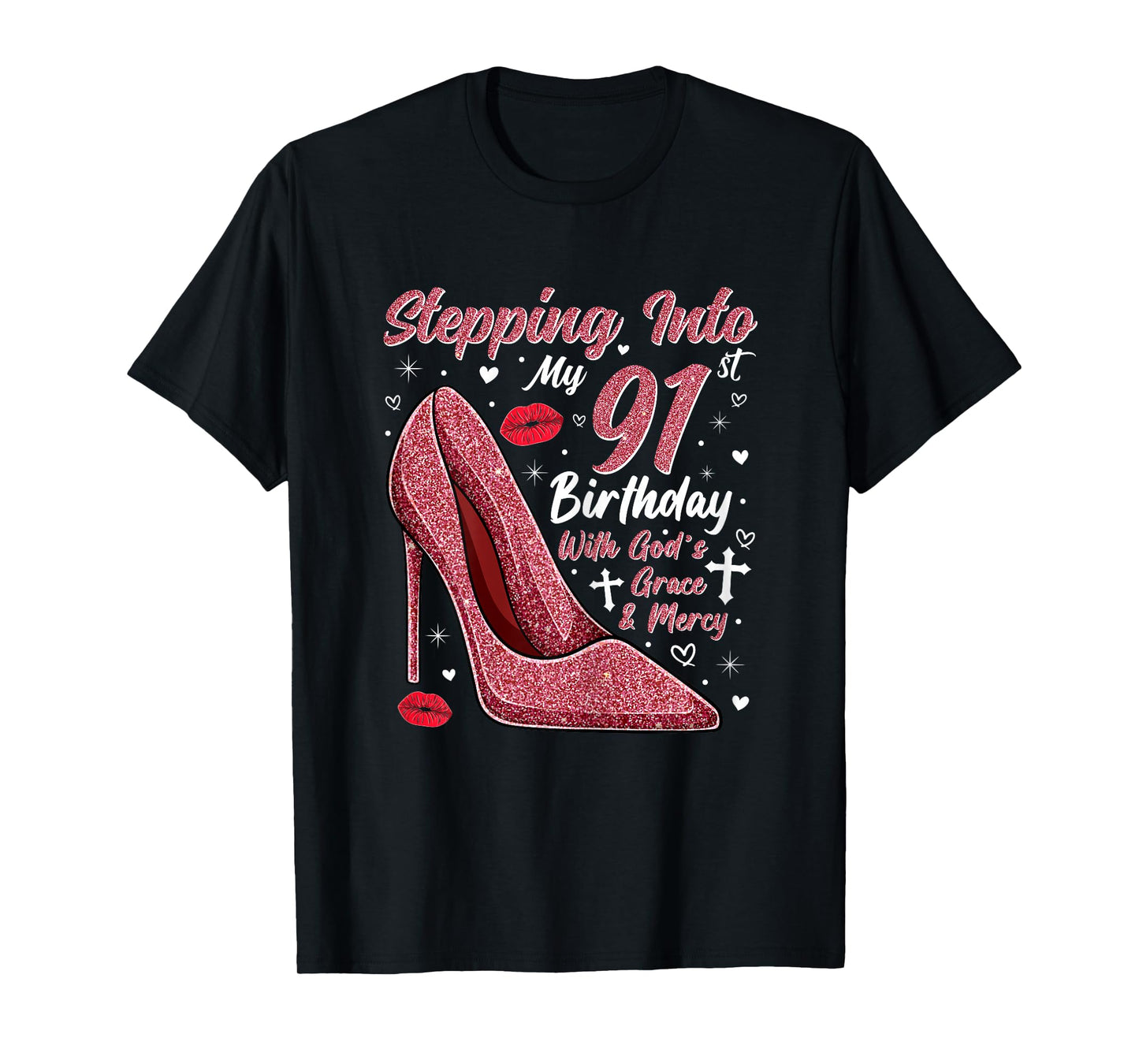Stepping Into My 91st Birthday Ladies 91 Year Old T-Shirt