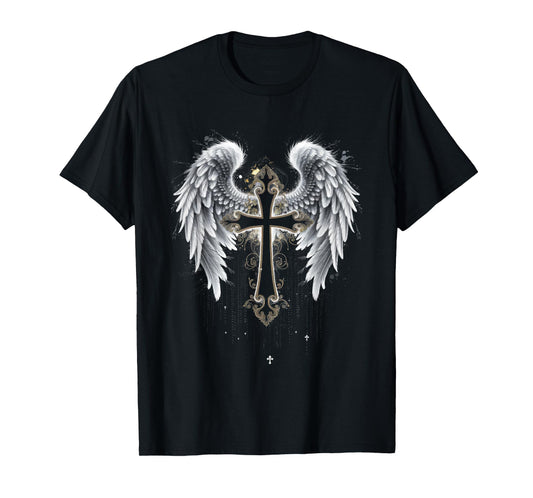 Jesus Cross Christian Angelic Wings Angel wings T-Shirt